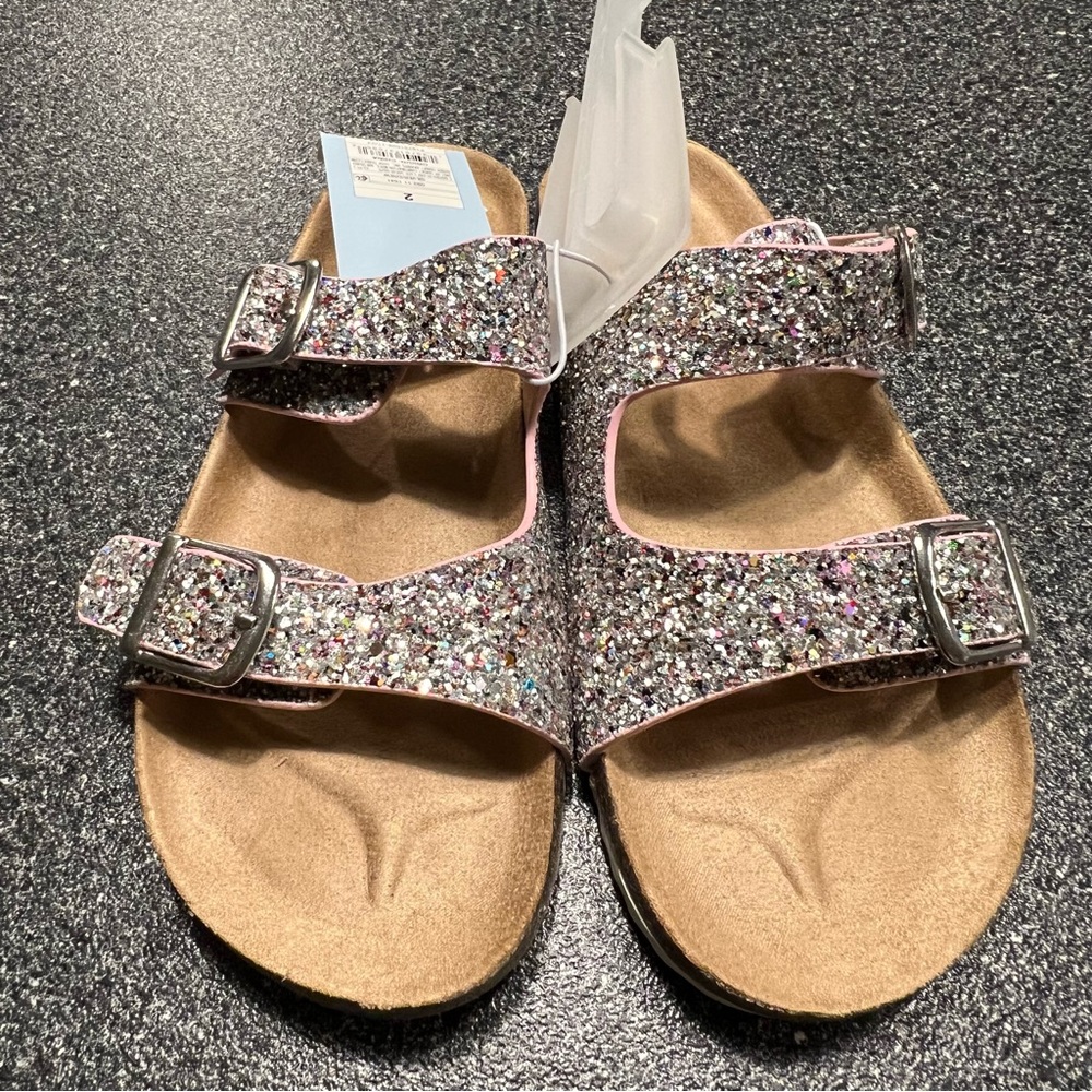 NWT Cat & Jack Kids Drew Footbed Sandal- Size 2 - Picture 2 of 5